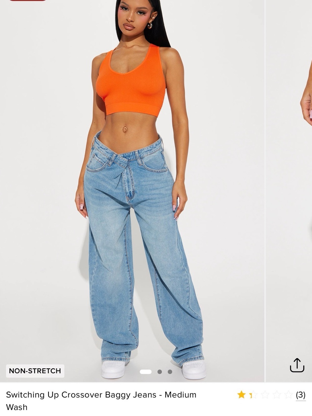 Fashion Nova Light Blue Crossover Baggy Jeans